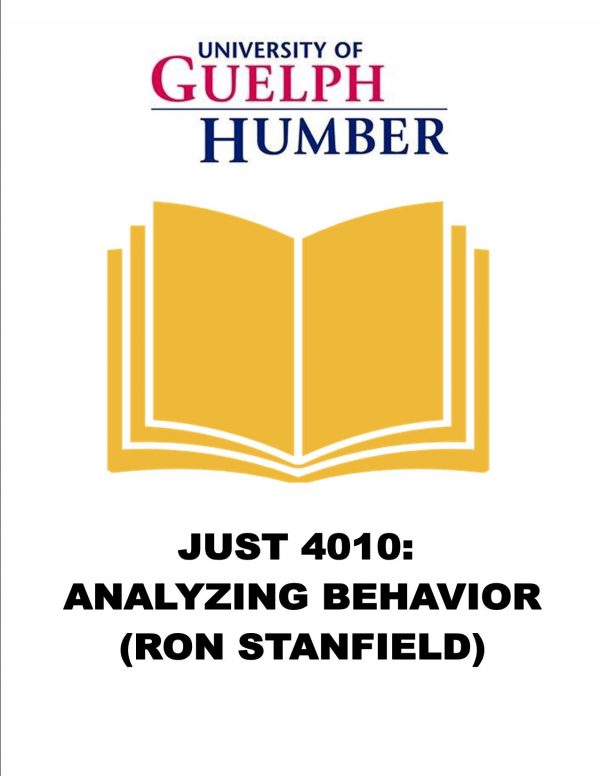 JUST 4010: ANALYZING BEHAVIOR (RON STANFIELD)